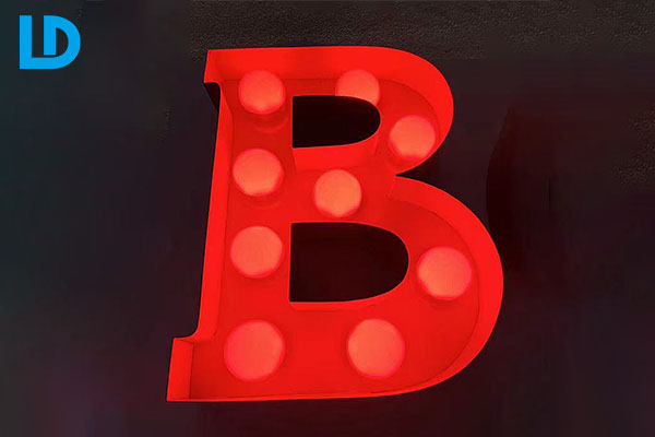 Outdoor Marquee Signs Red Light Up Letter