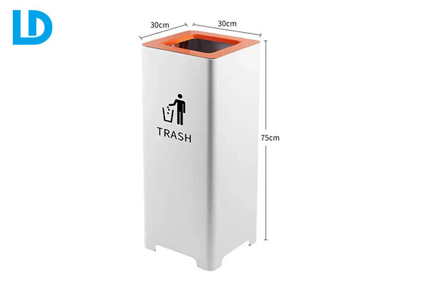 21 Gal. Metal Stainless Steel Square Trash Can Base 21HSS