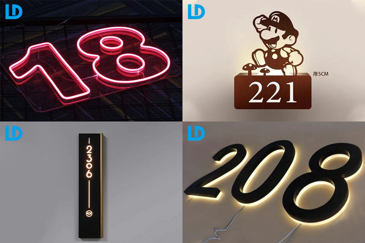 Led House Number Signs Illuminated Address Signages