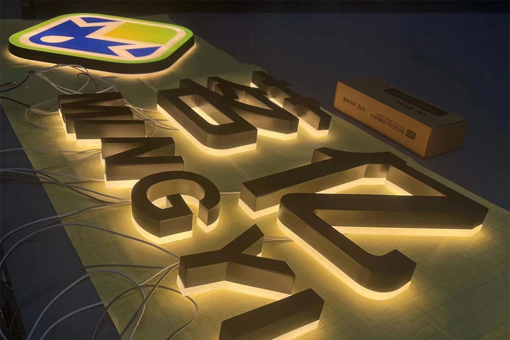 Backlit Acrylic Letters Stainless Steel 3D Signage