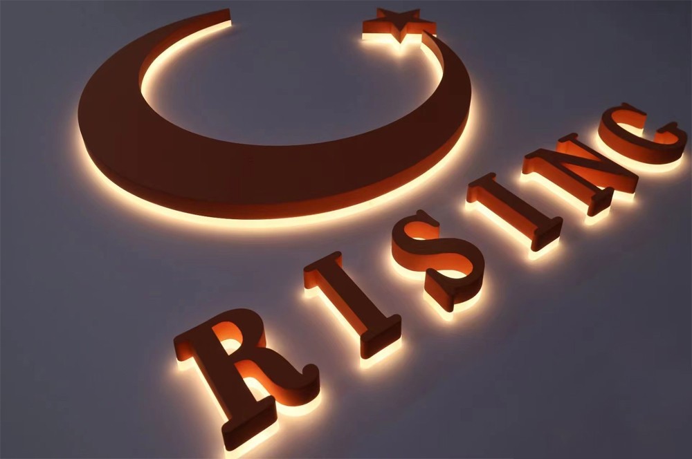 Led Reverse Channel Letters Stainless Steel Backlit Signs
