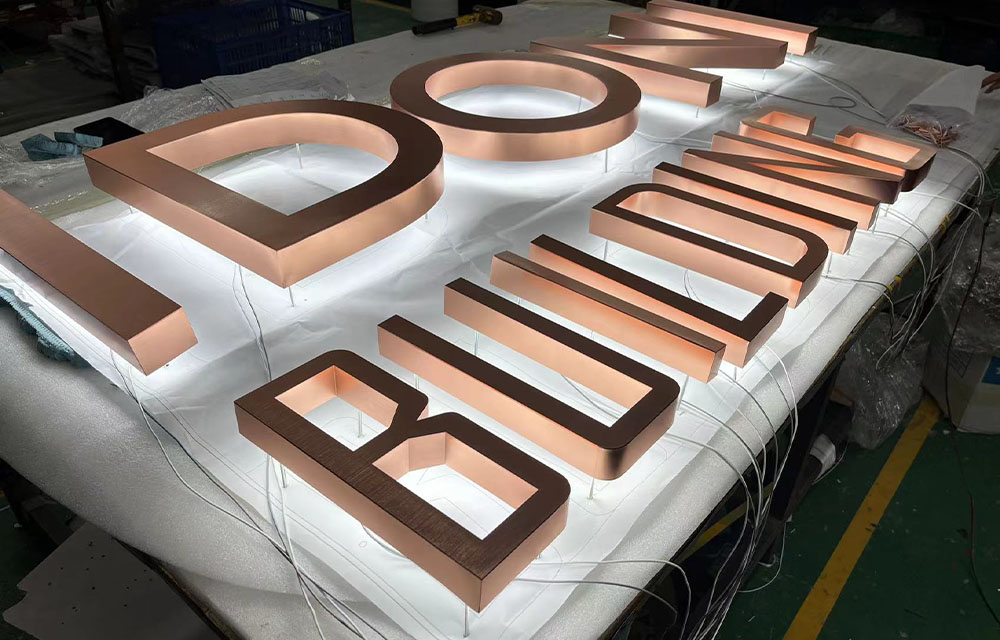Brushed Copper Letters for Buildings
