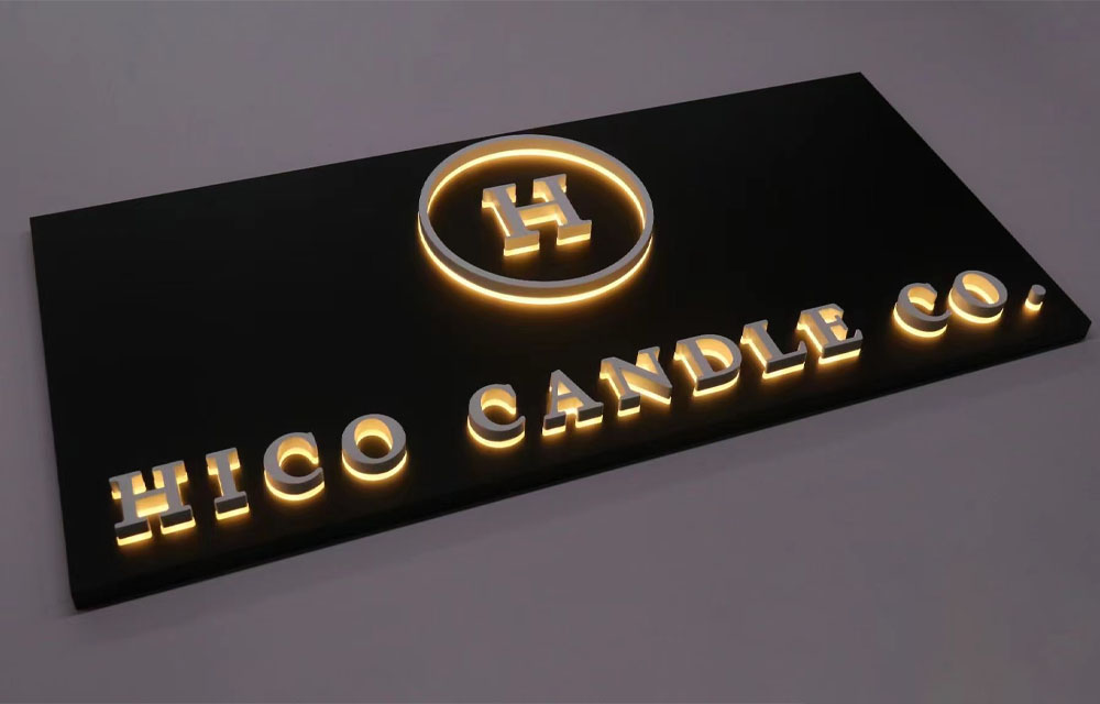 LED Company Sign Stainless Steel Backlit Letters