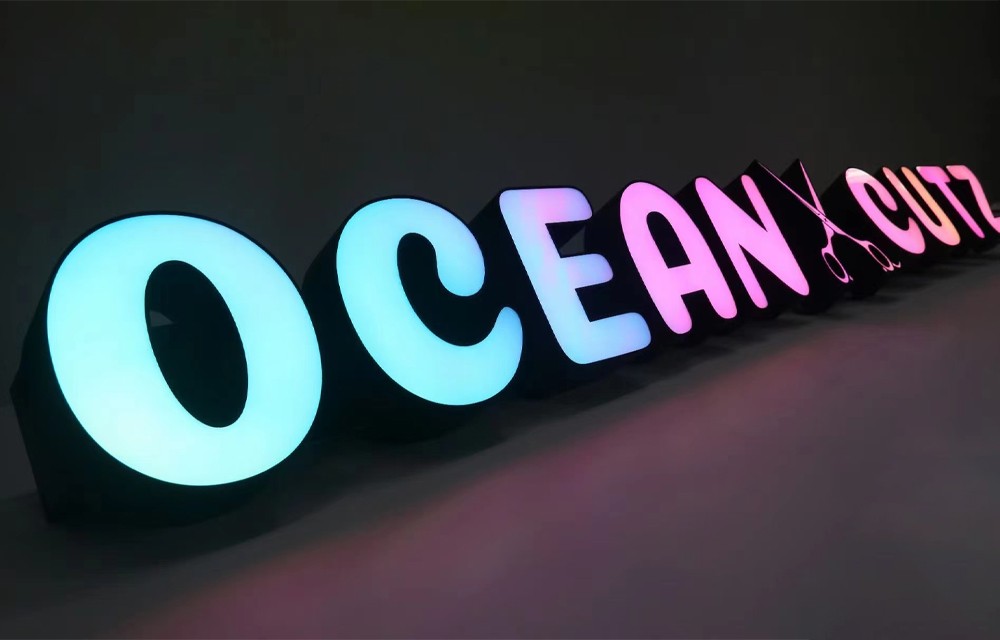 Custom RGB Front Lit Letters LED 3D Illuminated Signs for Business