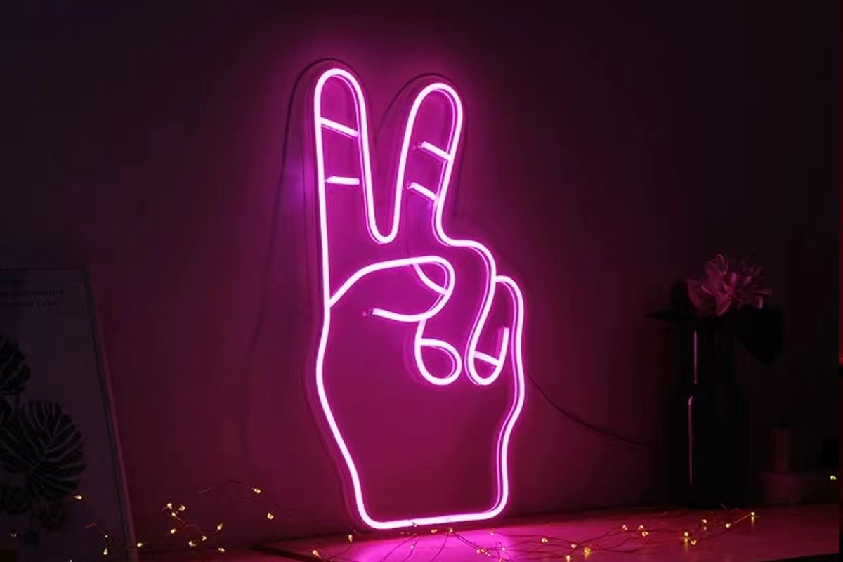 Custom Neon Peace Sign