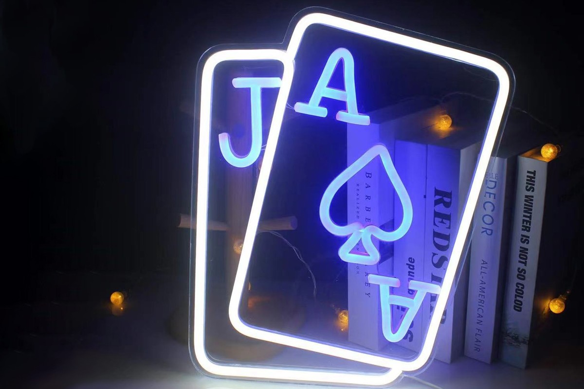 LED Poker Neon Sign for Casino