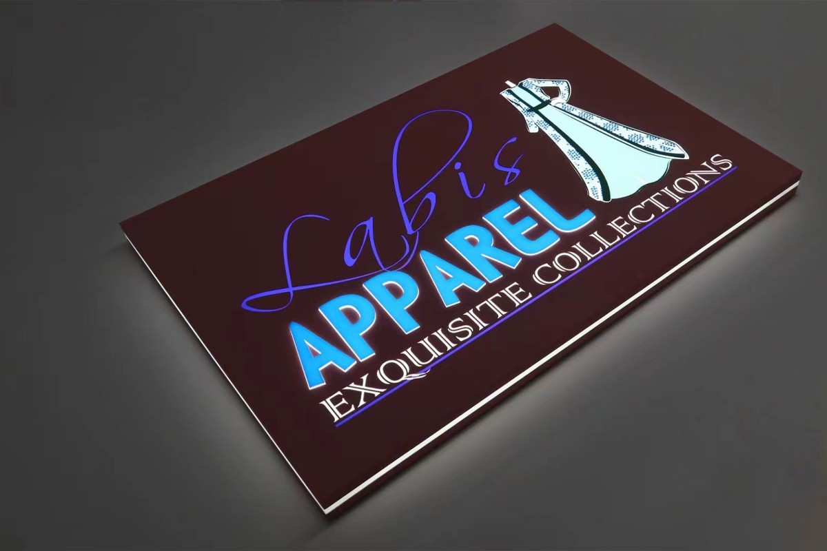 Lighted Metal Apparel Boutique Signs