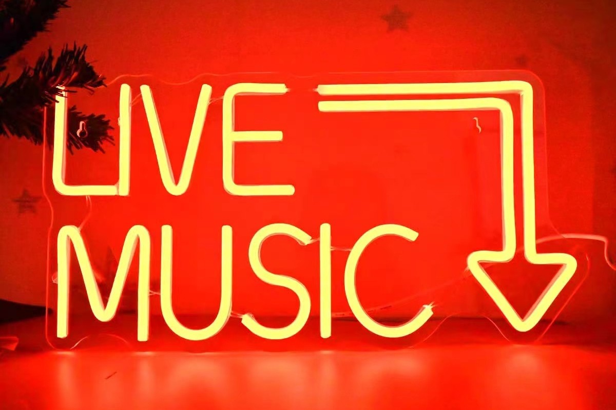 Red LED Live Music LED Neon Signage