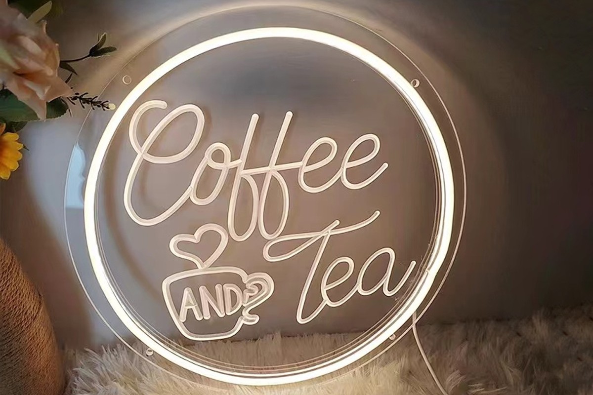 Round Lighted Acrylic Coffee Bar Sign