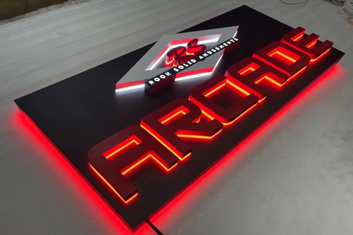 Business Logo Signs 3D Backlit Metal Signage