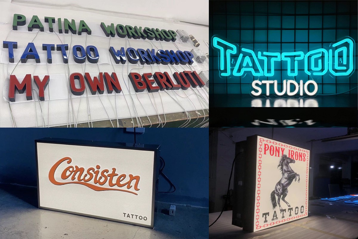 Custom Tattoo Shop Signs