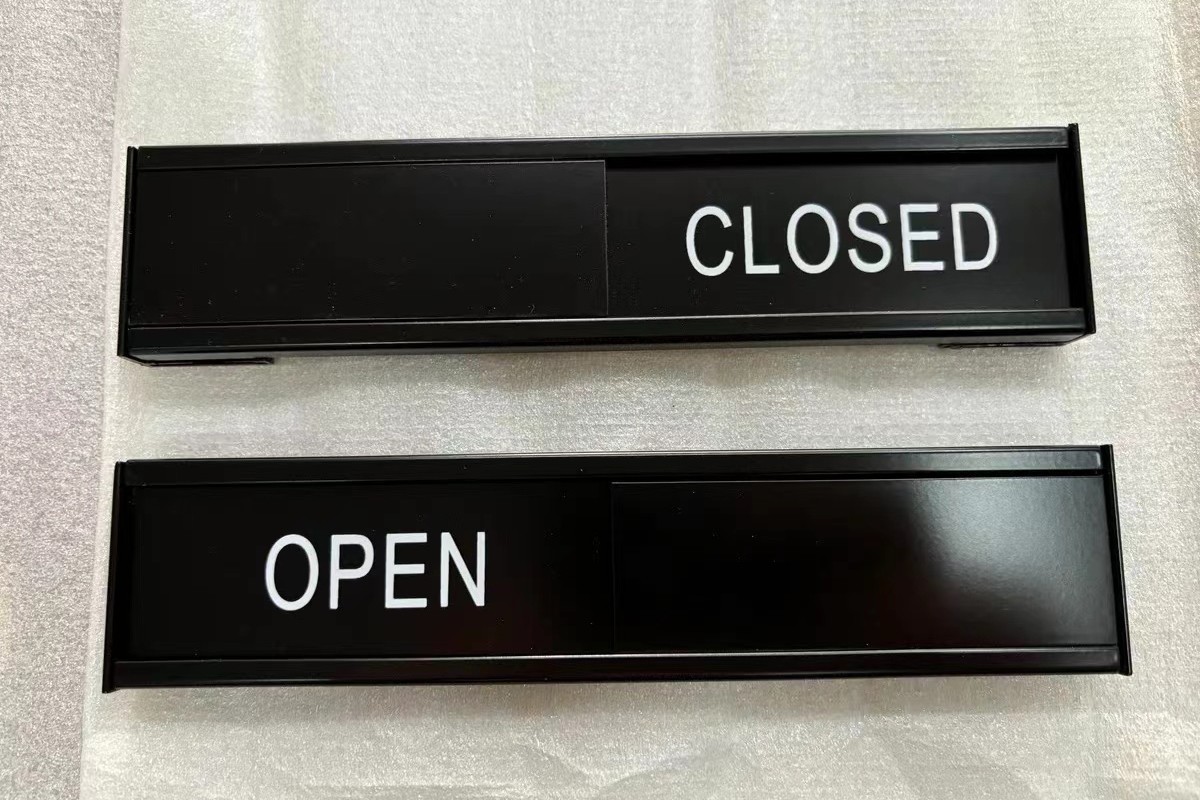 Open Closed Sign Sliding Office Plate