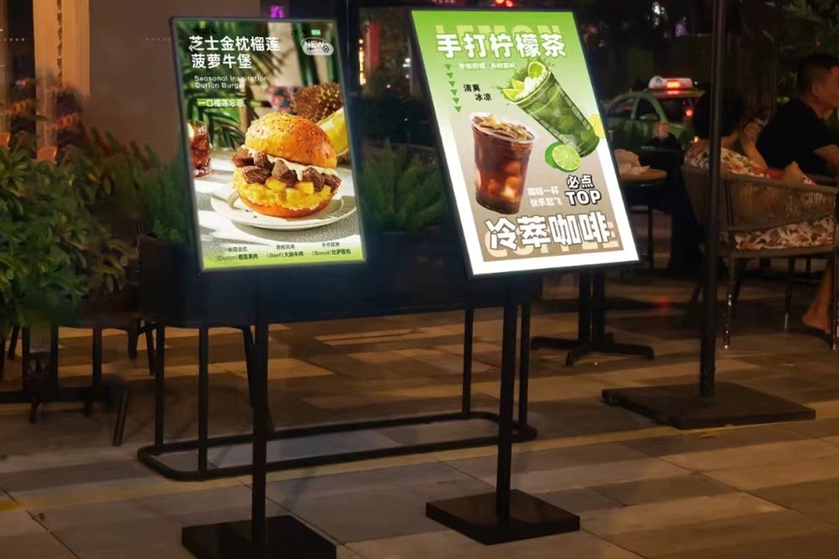 Outdoor Lighted Restautant Menu Stand Signage